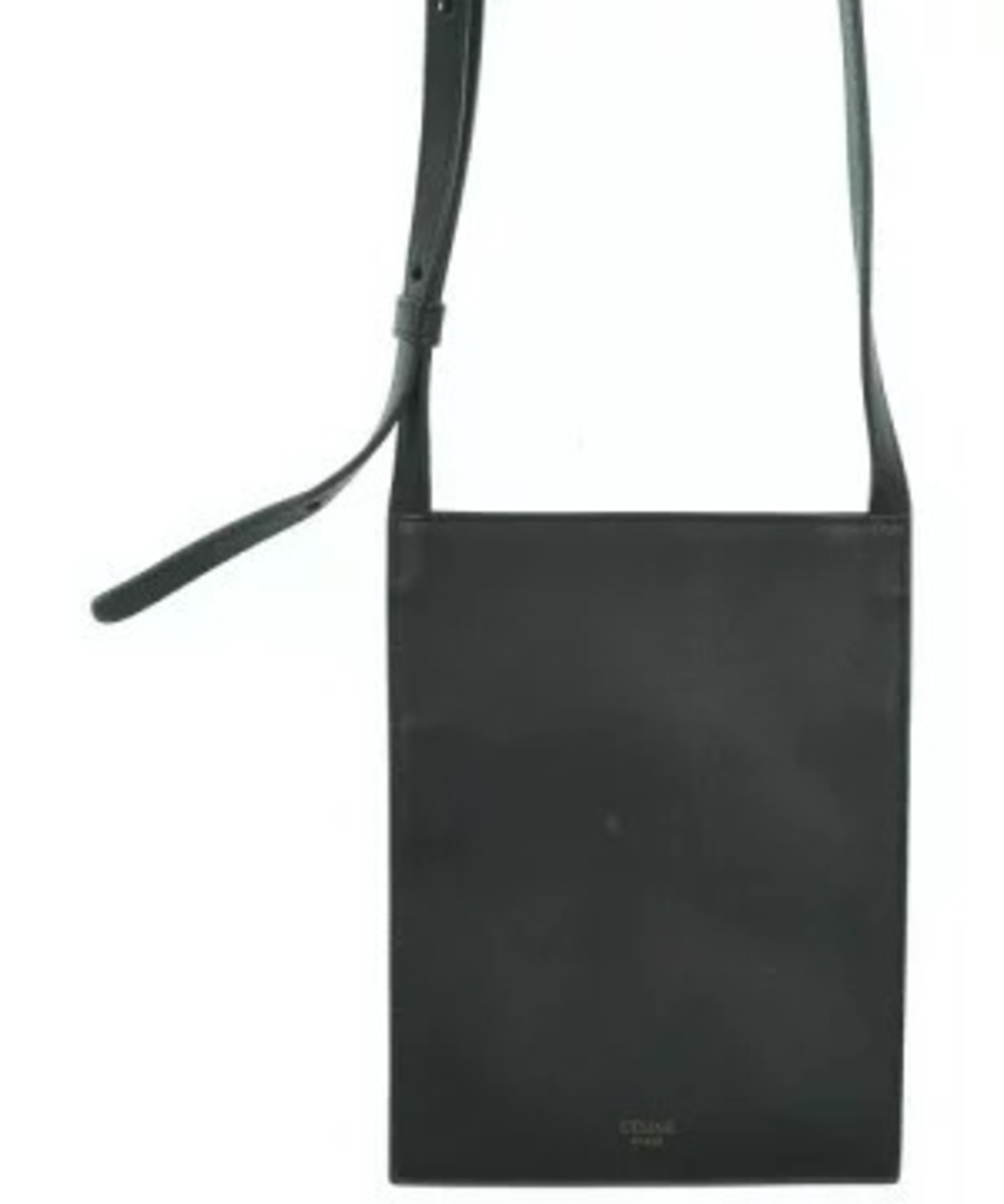 Celine Vertical Flat Shoulder Bag Black